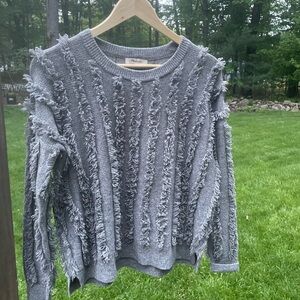 Madewell Textured Gray Knit Sweater